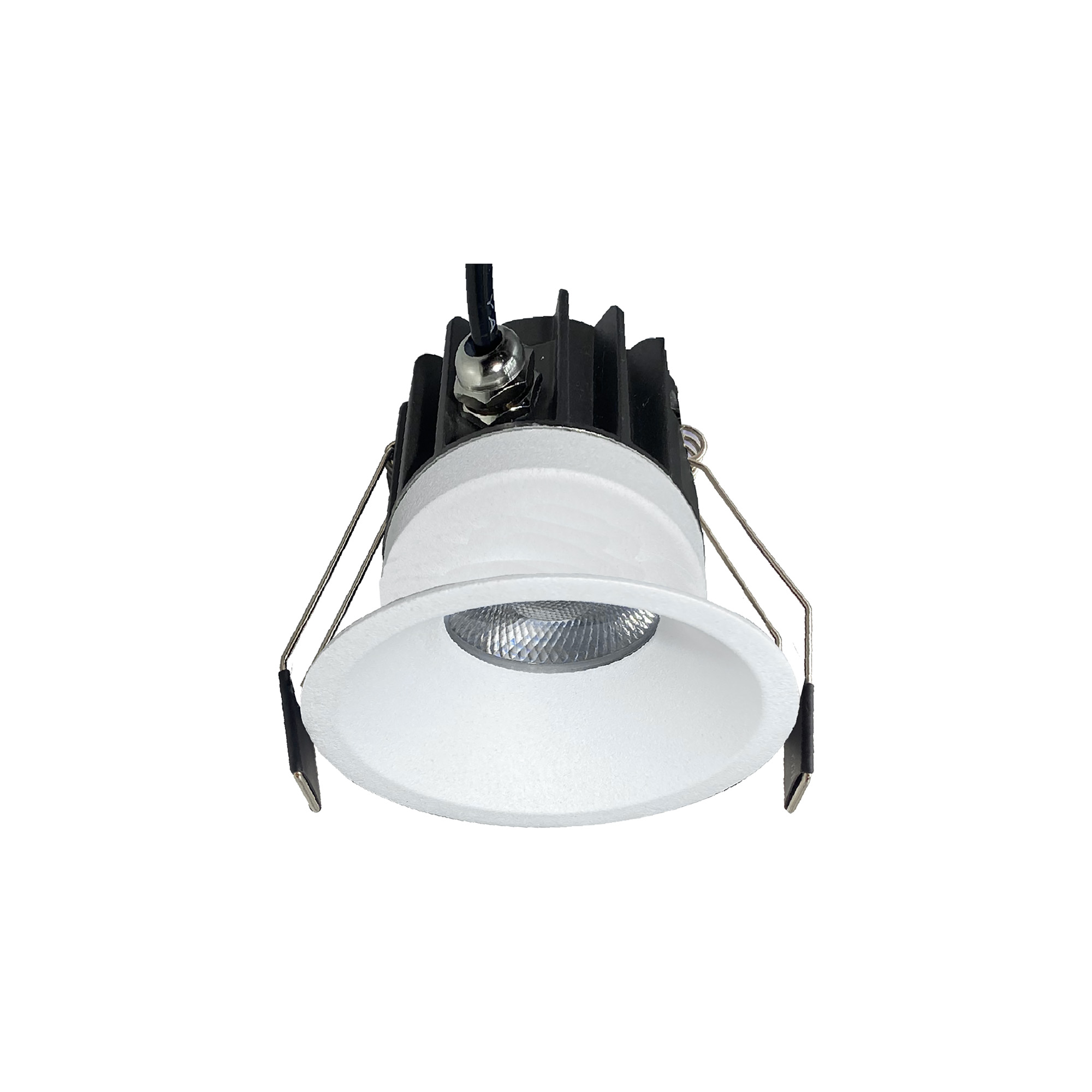 M8766  Rombok Downlight 12W LED, Dimmable CCT LED, Cut Out: 75mm, 1080lm, 36° Deg, IP65 DRIVER INC., White
